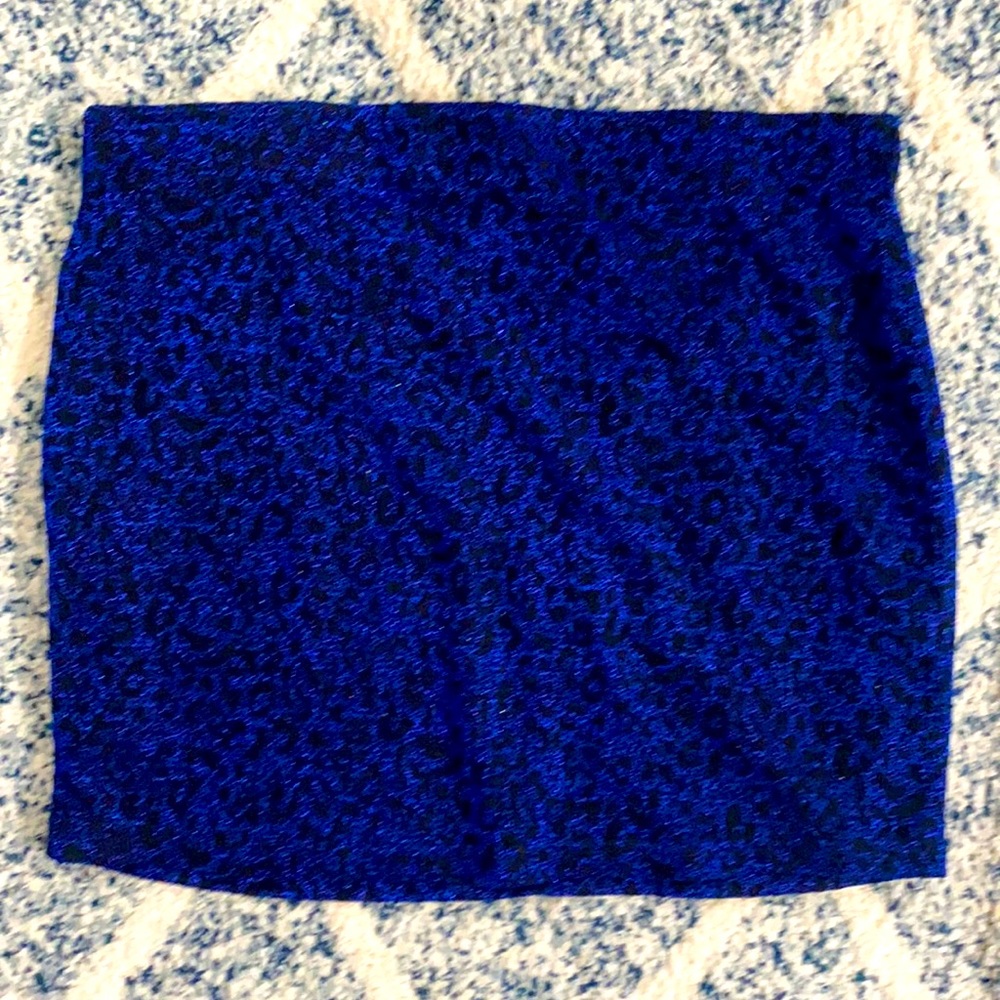 Cheryl print sparkle blue skirt